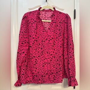 NWOT Fuchsia floral long sleeve top